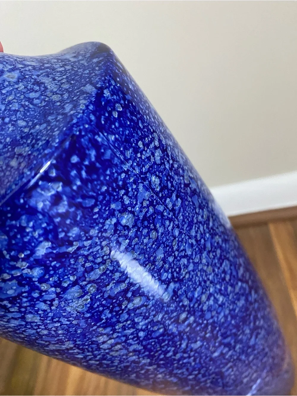 Pier 1 | Blue/White Speckled/Marble Pattern 18” Tall Decorative Glass Vase